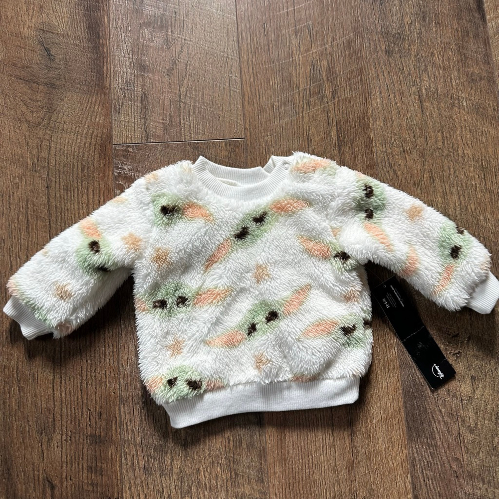 Baby Star Wars Grogu Sweater 0-3 Months White Green Disney